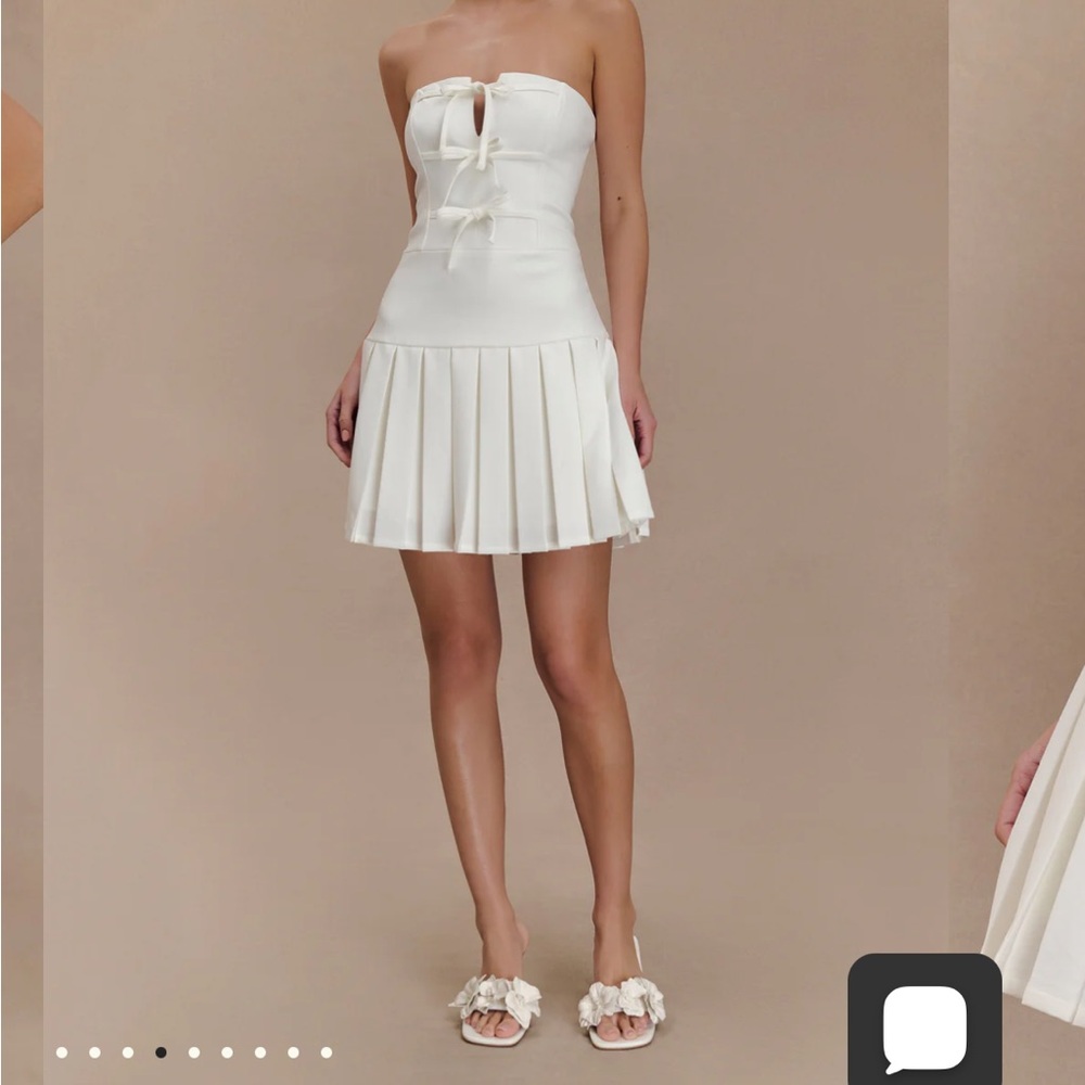 Meshki Strapless Cream Dress